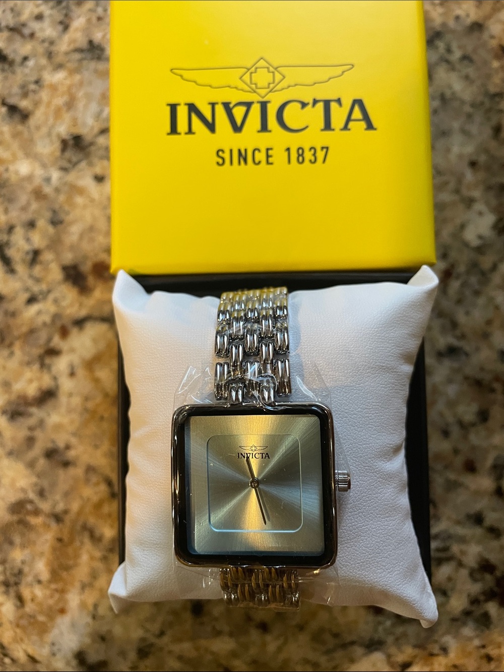 Invicta Ladies Silver-Tone Square Dial Bracelet Watch
